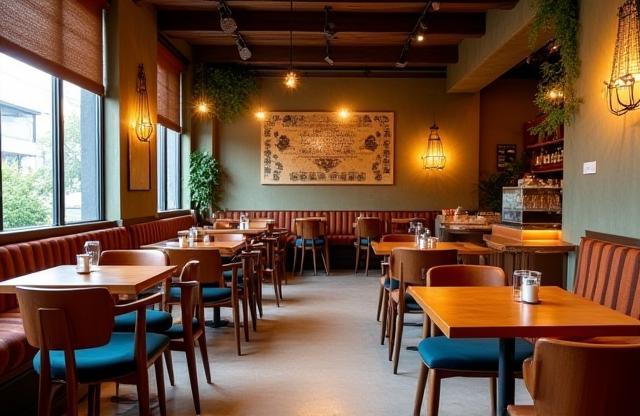 Interior view of Gali ka Swad Cafe, cozy and inviting